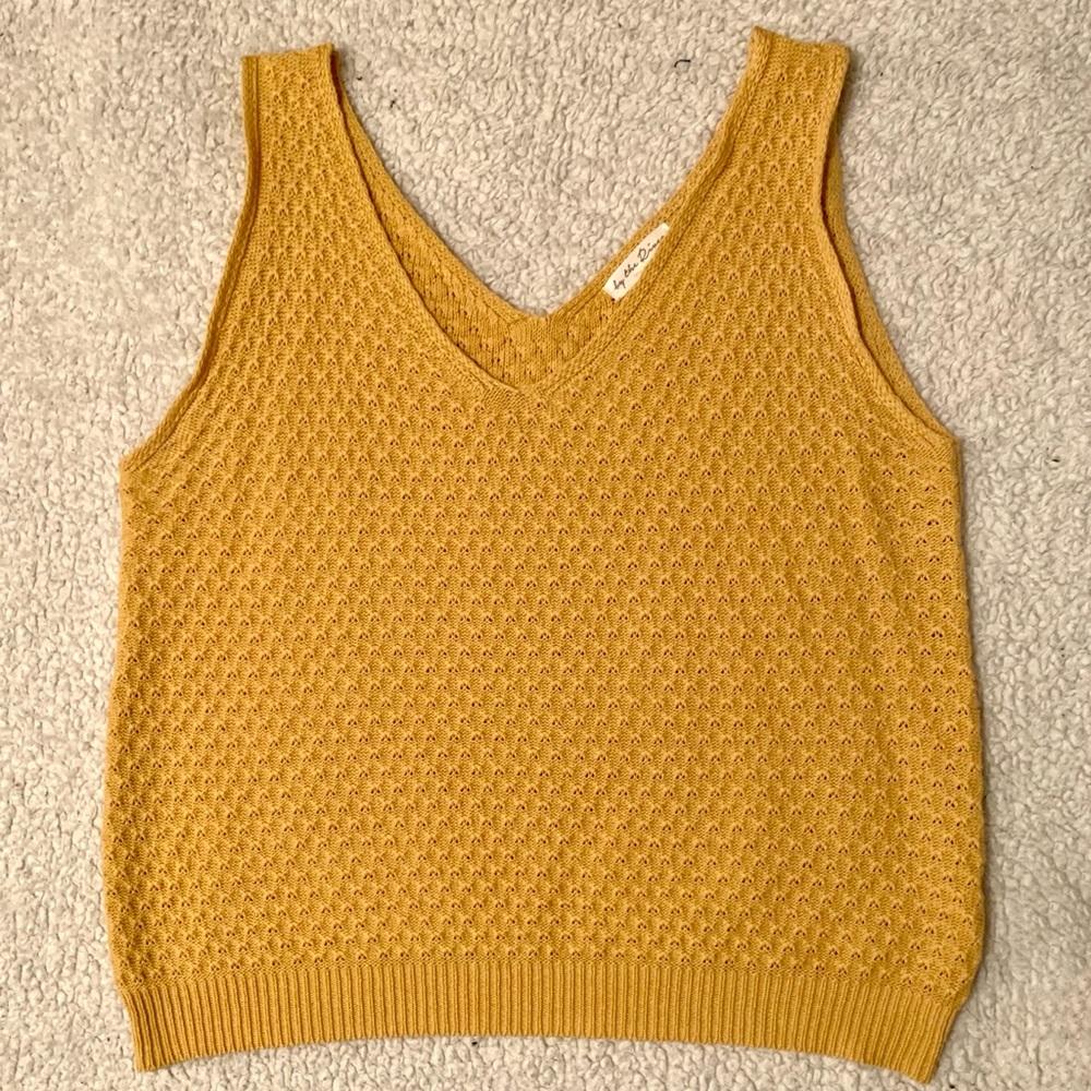 Knitted Yellow Sweater Vest L